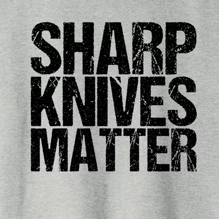 Funny Culinary Chef Sharp Knives Matter Gift Women's Crop Top Tee