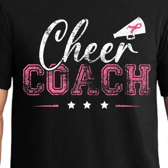 Football Cheer Coach Ribbon Breast Cancer Awareness Pajama Set