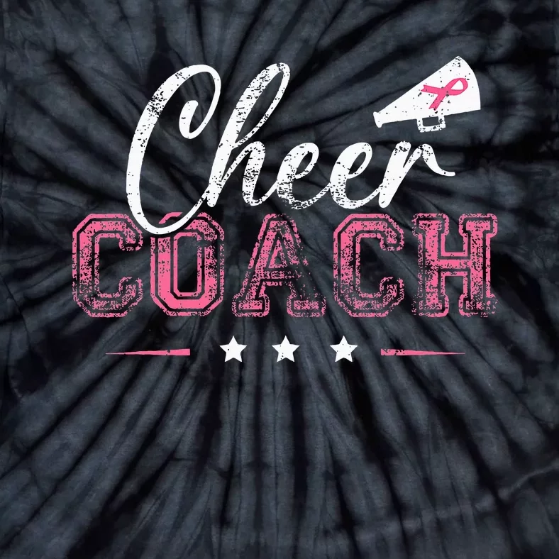 Football Cheer Coach Ribbon Breast Cancer Awareness Tie-Dye T-Shirt