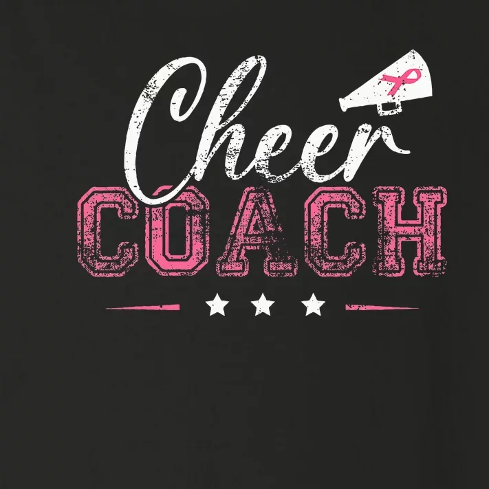 Football Cheer Coach Ribbon Breast Cancer Awareness Toddler Long Sleeve Shirt