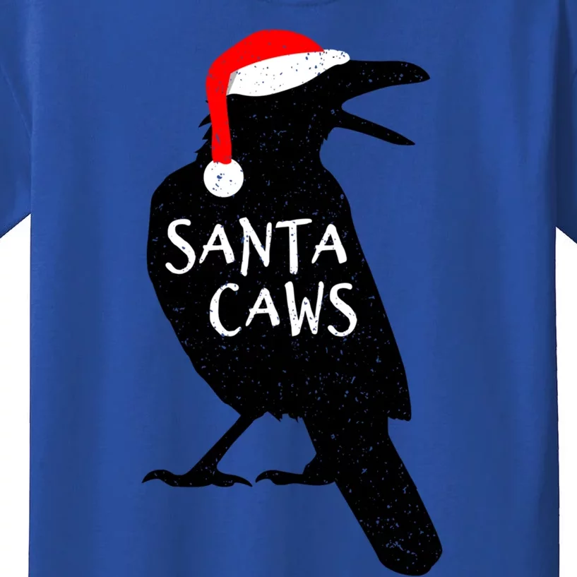 Funny Crow Christmas Festive Santa Caws Black Bird Cute Gift Kids T-Shirt