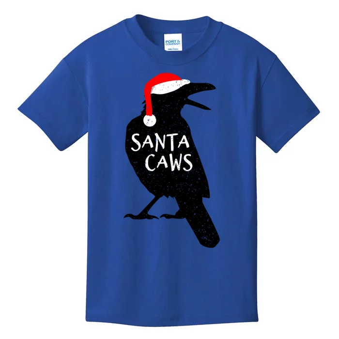 Funny Crow Christmas Festive Santa Caws Black Bird Cute Gift Kids T-Shirt