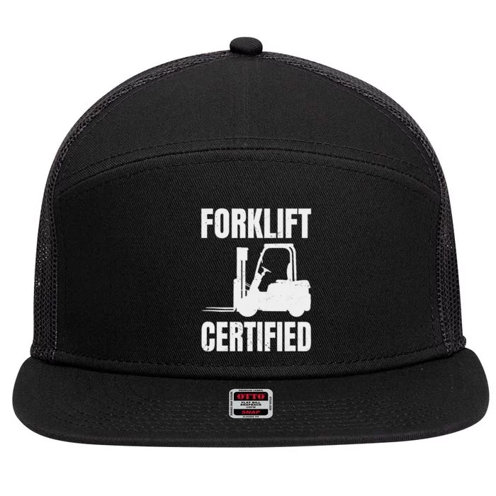 Forklift Certified Certified Meme Forklift Driver Lift Truck 7 Panel Mesh Trucker Snapback Hat