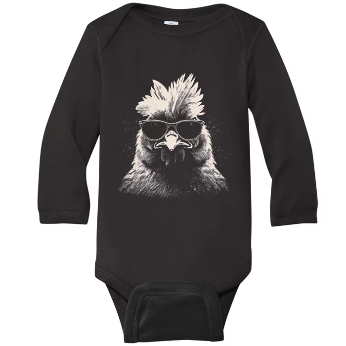 Funny Chicken Cool Graffiti Urban Art Street Baby Long Sleeve Bodysuit