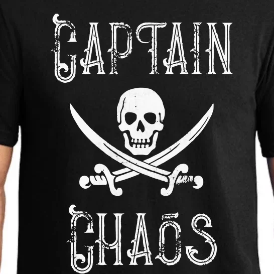 Funny Captain Chaos Retro Pirate Pontoon Boating Pajama Set