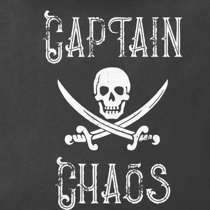 Funny Captain Chaos Retro Pirate Pontoon Boating Zip Tote Bag