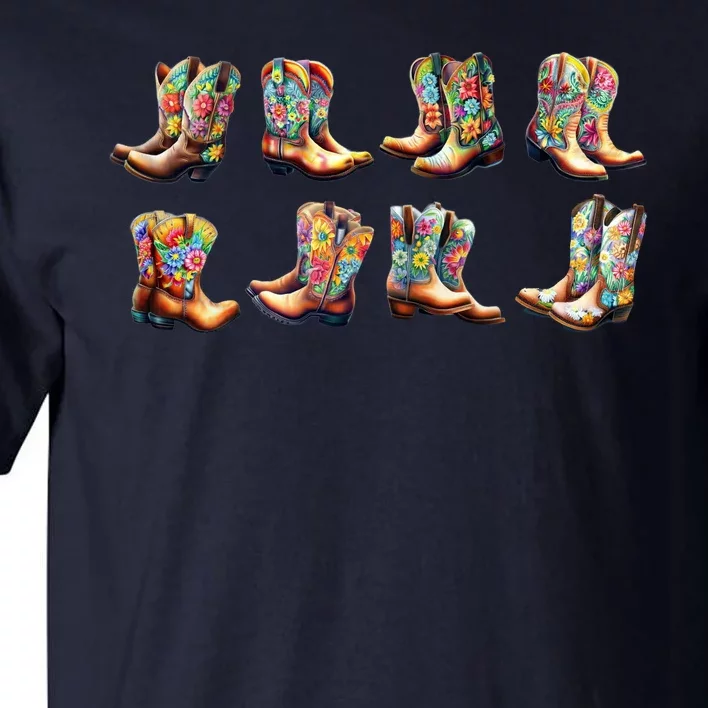 Floral Cowboy Cowgirl Boots Tall T-Shirt