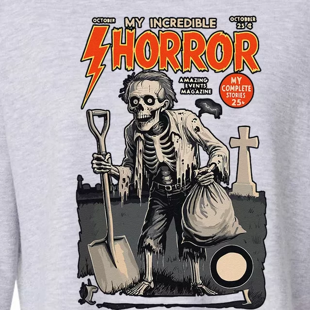 Funny Comic Cover Halloween Fancy Dress Cropped Pullover Crew