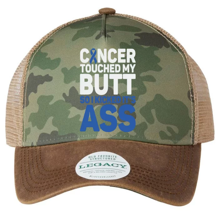 Funny Colon Cancer Survivor Cancer Awareness Ribbon Legacy Tie Dye Trucker Hat