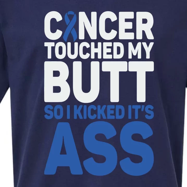 Funny Colon Cancer Survivor Cancer Awareness Ribbon Sueded Cloud Jersey T-Shirt