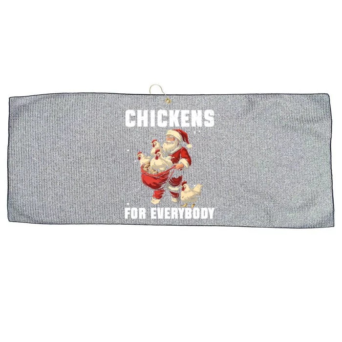 Funny Chicken Christmas Chicken Lover Xmas Day Santa Claus Gift Large Microfiber Waffle Golf Towel