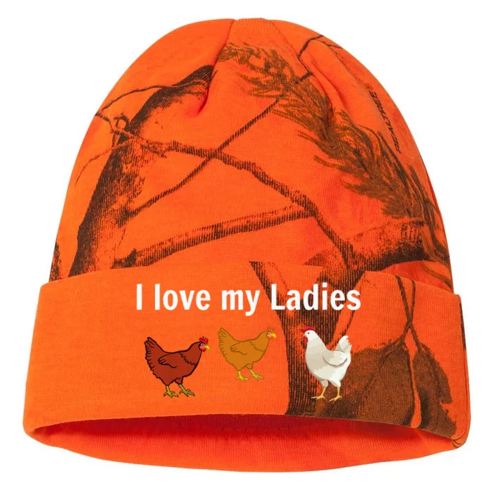 Funny Chicken Chicken Farmers I Love My Ladies Kati - 12in Camo Beanie