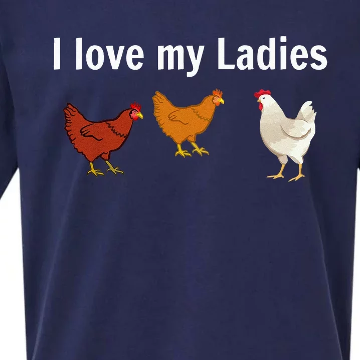 Funny Chicken Chicken Farmers I Love My Ladies Sueded Cloud Jersey T-Shirt