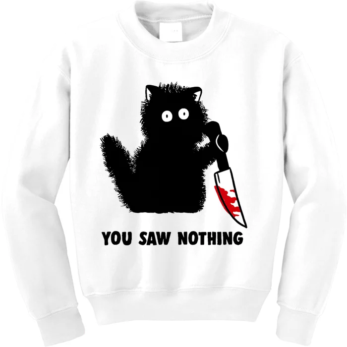 Funny Cat Cat Lovers You Saw Nothing Kids Sweatshirt