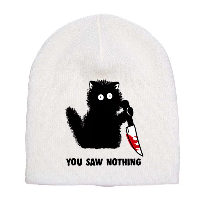 Funny Cat Cat Lovers You Saw Nothing Short Acrylic Beanie