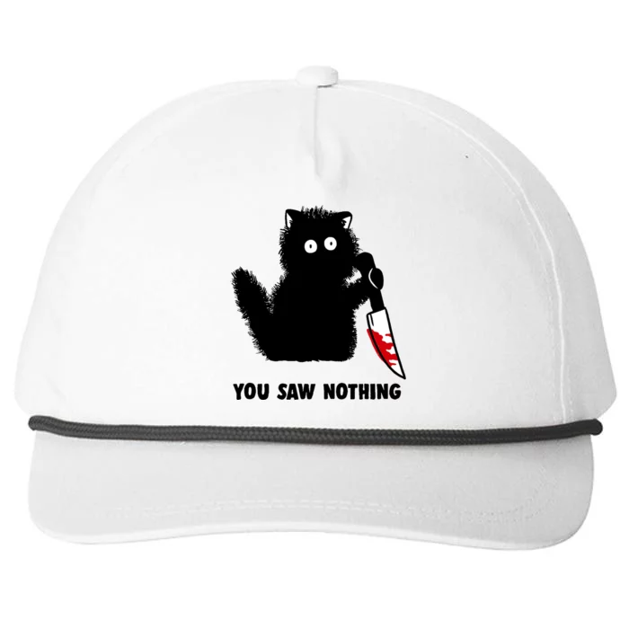 Funny Cat Cat Lovers You Saw Nothing Snapback Five-Panel Rope Hat