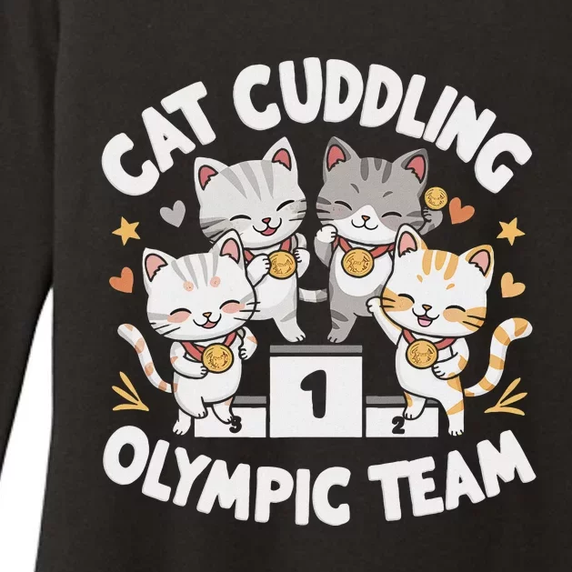 Funny Cat Cuddling Team Cool Design Womens CVC Long Sleeve Shirt