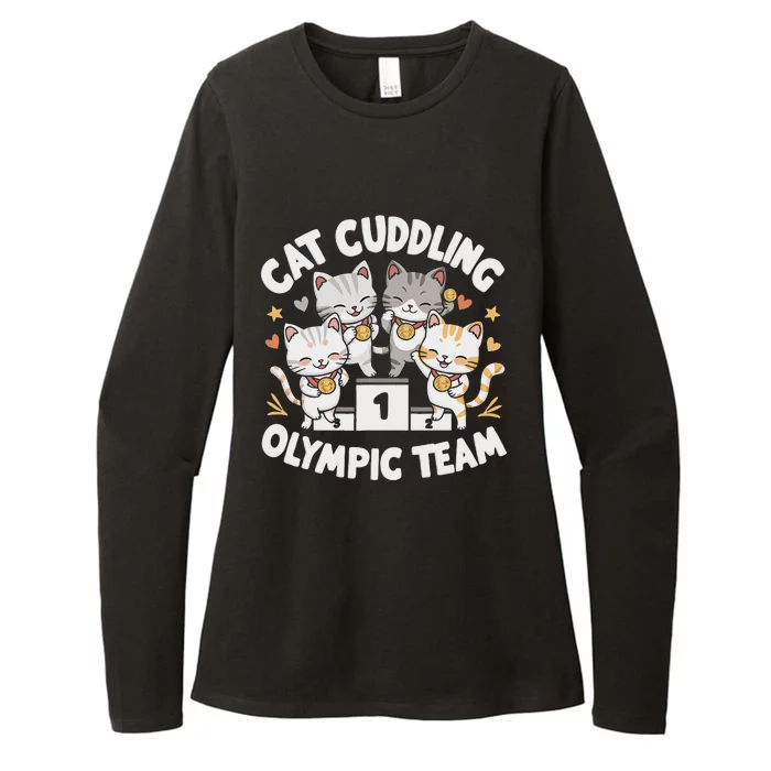 Funny Cat Cuddling Team Cool Design Womens CVC Long Sleeve Shirt