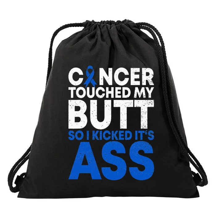 Funny Colon Cancer Survivor Cancer Awareness Ribbon Drawstring Bag