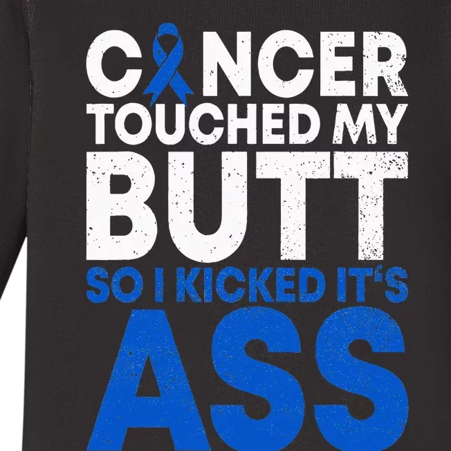 Funny Colon Cancer Survivor Cancer Awareness Ribbon Baby Long Sleeve Bodysuit