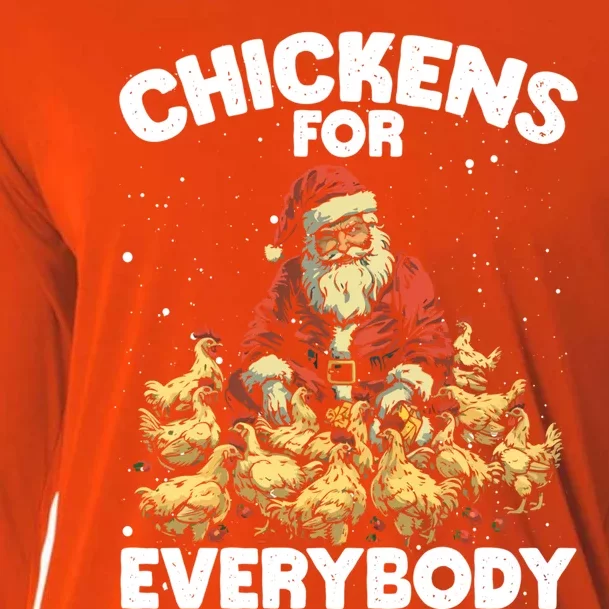 Funny Chicken Christmas Chicken Lover Xmas Day Santa Claus Great Gift Cooling Performance Long Sleeve Crew