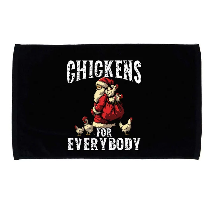 Funny Chicken Christmas Chicken Lover Xmas Day Santa Claus Cool Gift Microfiber Hand Towel