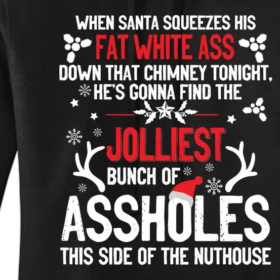 Funny Costume Christmas Jolliest Bunch Of A Holes Fun Sarcastic Xmas Women's Pullover Hoodie