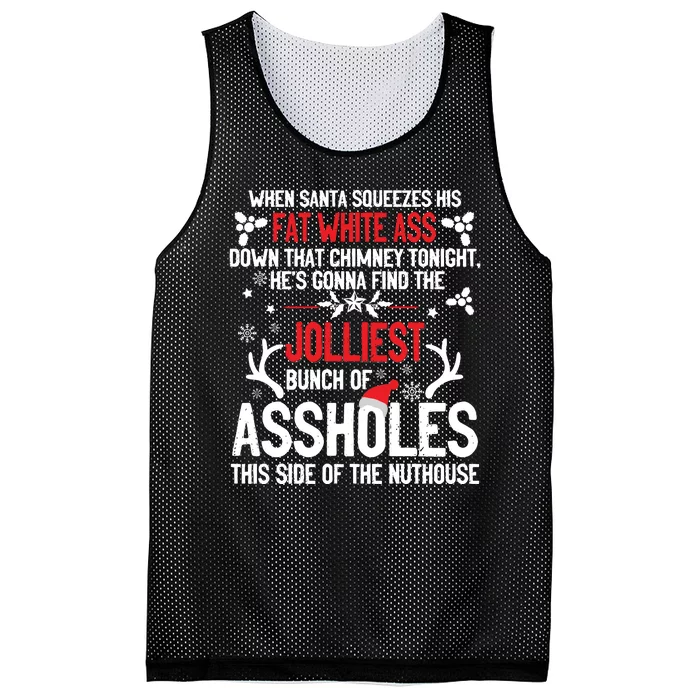 Funny Costume Christmas Jolliest Bunch Of A Holes Fun Sarcastic Xmas Mesh Reversible Basketball Jersey Tank