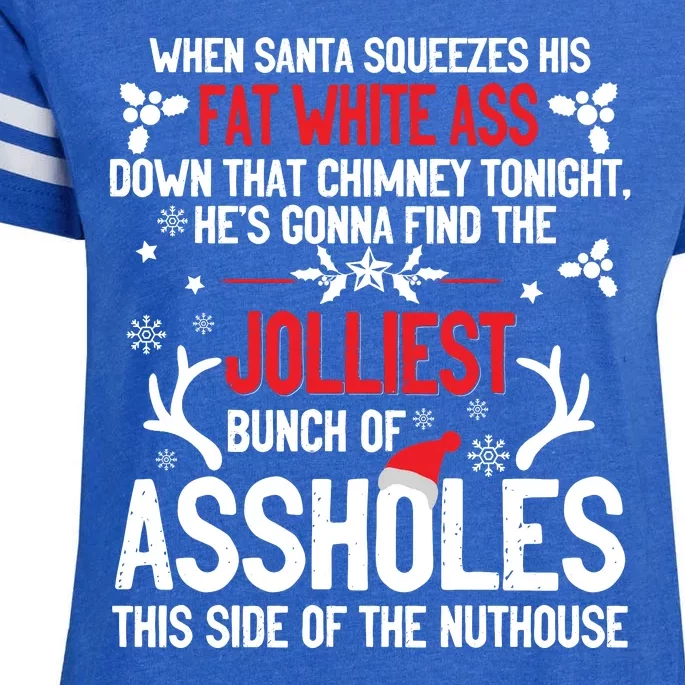 Funny Costume Christmas Jolliest Bunch Of A Holes Fun Sarcastic Xmas Enza Ladies Jersey Football T-Shirt