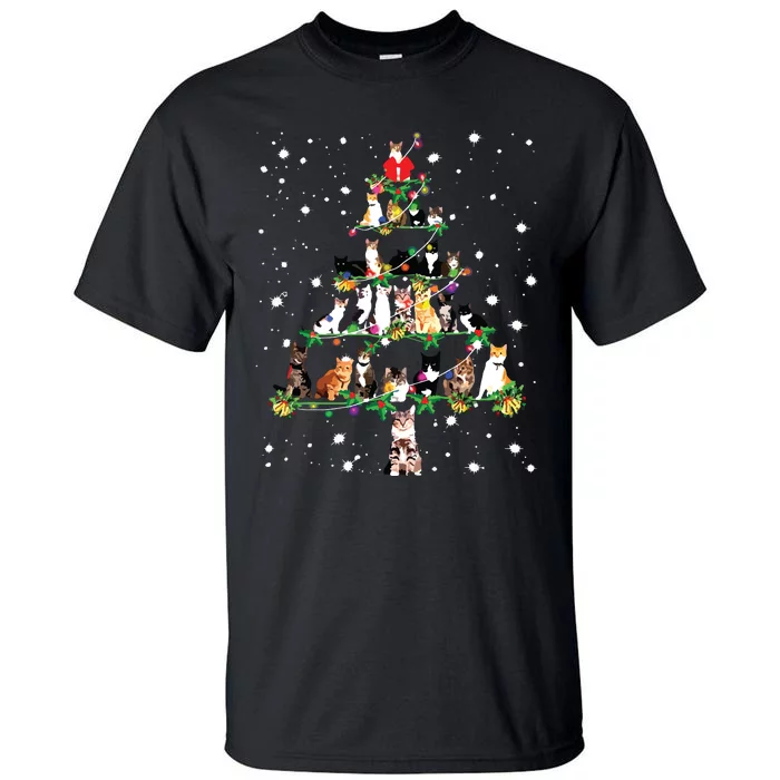 Funny Cats Christmas Tree Ornament Decor Gift Tall T-Shirt