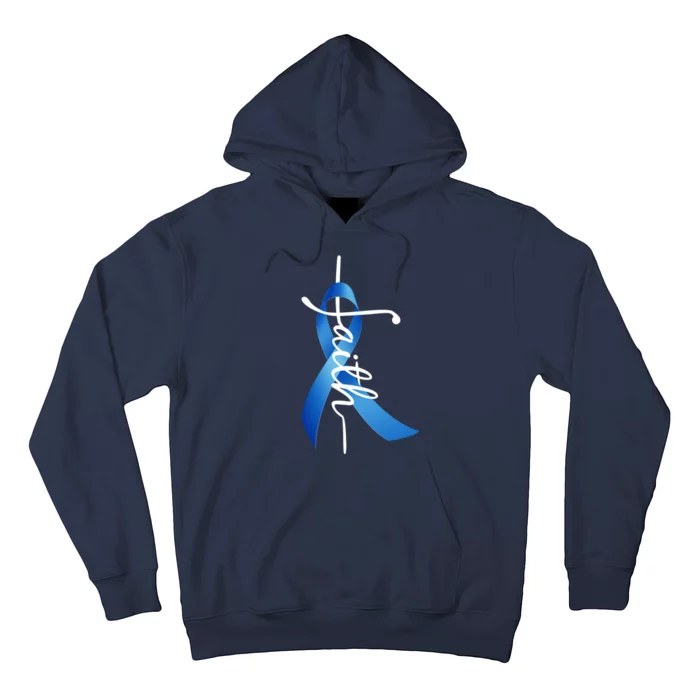 Faith Colon Cancer Cross Ribbon Hoodie