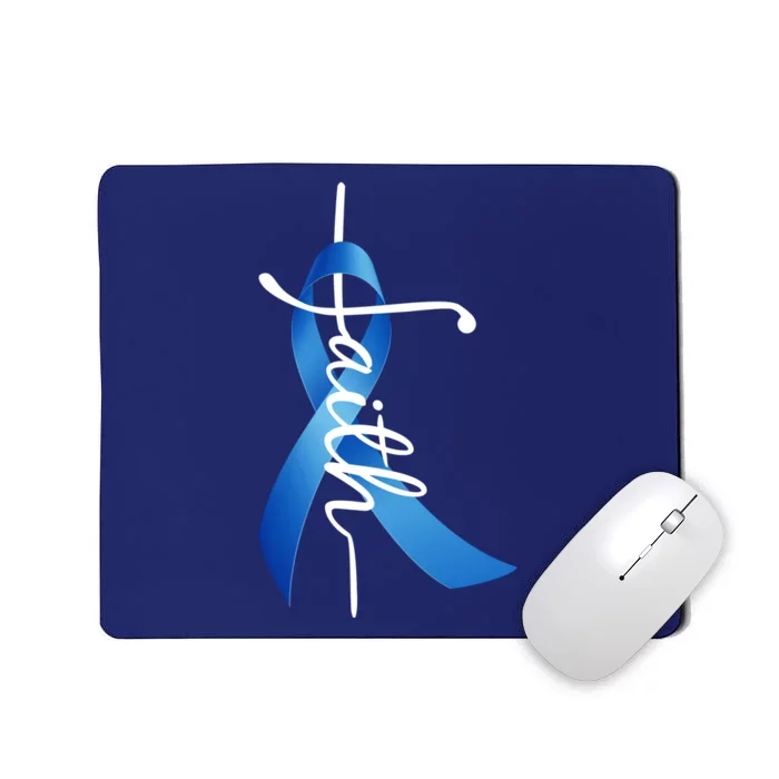 Faith Colon Cancer Cross Ribbon Mousepad