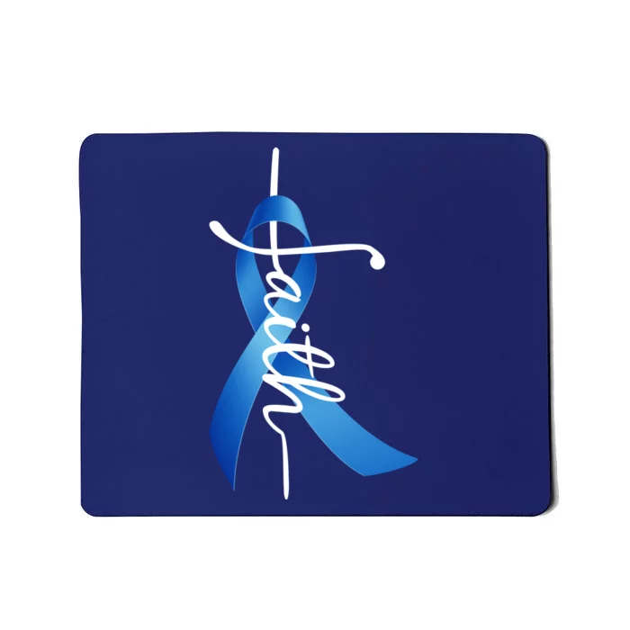 Faith Colon Cancer Cross Ribbon Mousepad