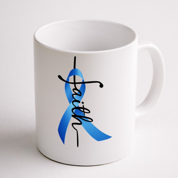 Faith Colon Cancer Cross Ribbon Front & Back Coffee Mug