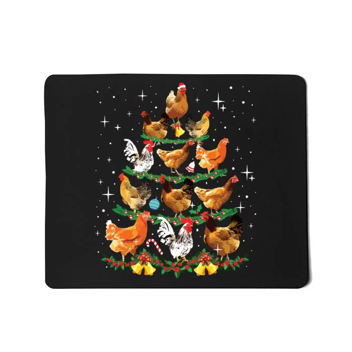 Funny Chickens Christmas Tree Ornament Decor Gift Mousepad