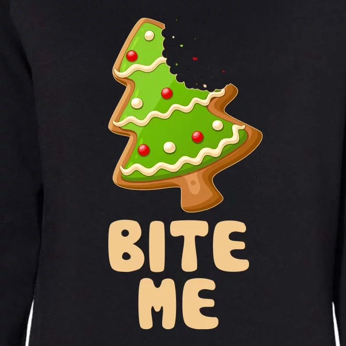 Funny Christmas Cookie Bite Me Womens California Wash Sweatshirt