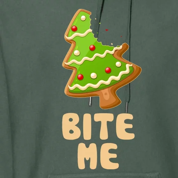 Funny Christmas Cookie Bite Me Premium Hoodie