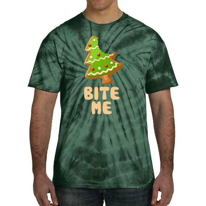 Funny Christmas Cookie Bite Me Tie-Dye T-Shirt