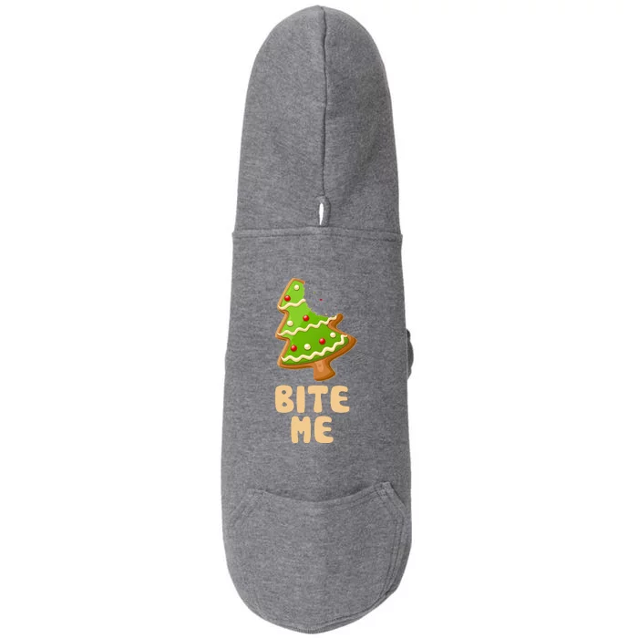 Funny Christmas Cookie Bite Me Doggie 3-End Fleece Hoodie