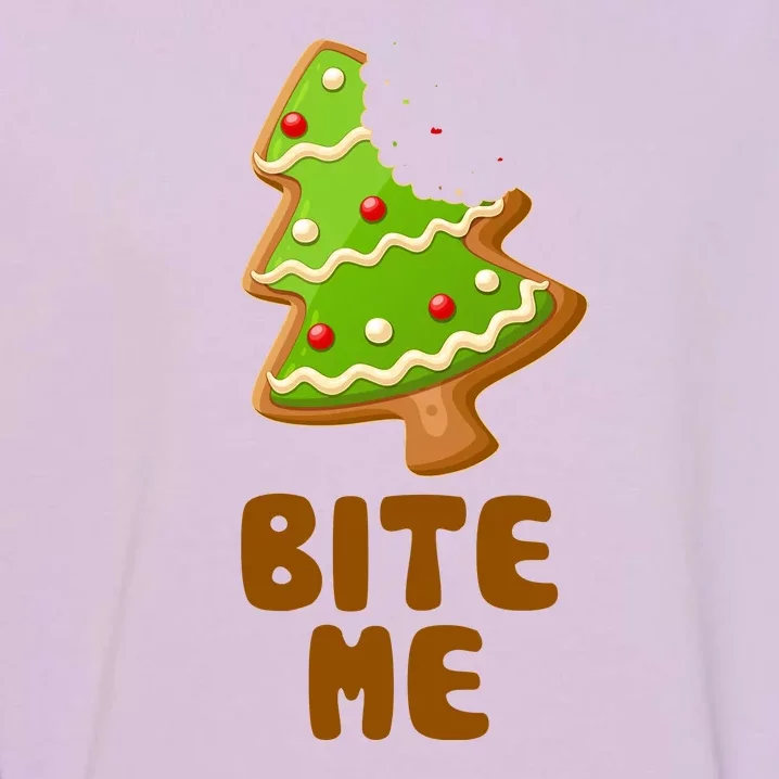 Funny Christmas Cookie Bite Me Garment-Dyed Sweatshirt