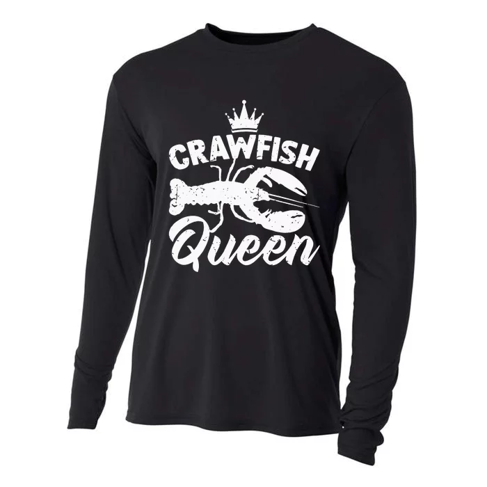 Funny Crayfish Crawfish Boil Crawfish Queen Cooling Performance Long Sleeve Crew