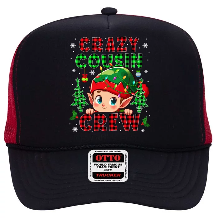 Funny Cousin Crew Christmas Elf Xmas Trees Funny Family Meaningful Gift High Crown Mesh Trucker Hat