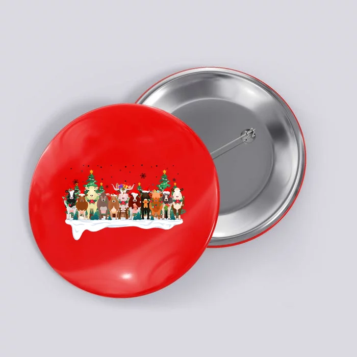 Funny Cow Christmas Xmas Holiday Season Button