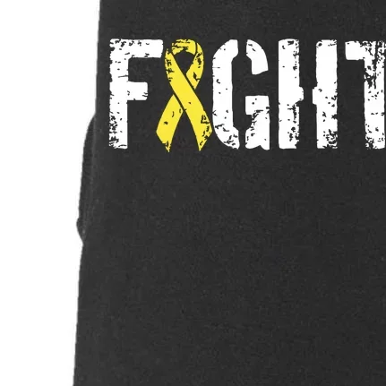 Fight Childhood Cancer Military Style Awareness Ribbon Doggie 3-End Fleece Hoodie