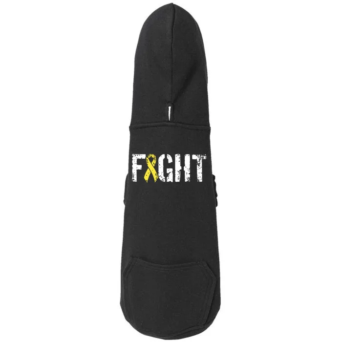 Fight Childhood Cancer Military Style Awareness Ribbon Doggie 3-End Fleece Hoodie