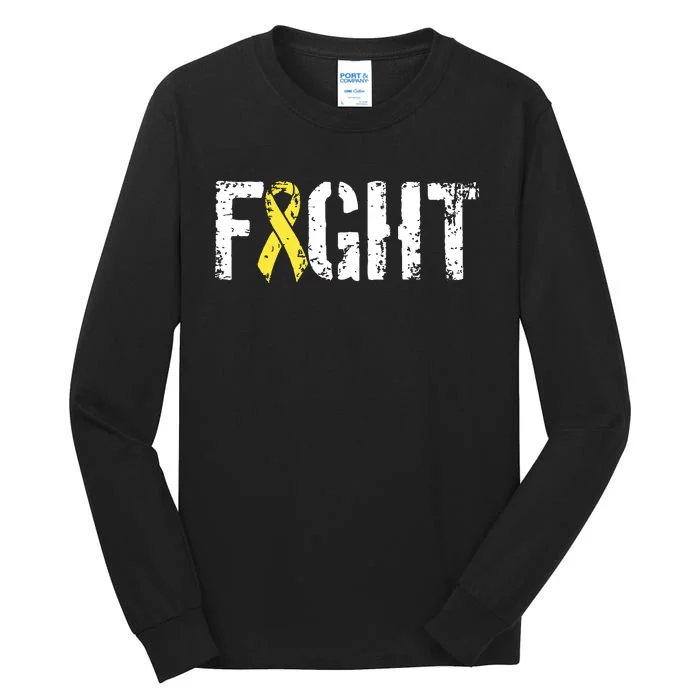 Fight Childhood Cancer Military Style Awareness Ribbon Tall Long Sleeve T-Shirt