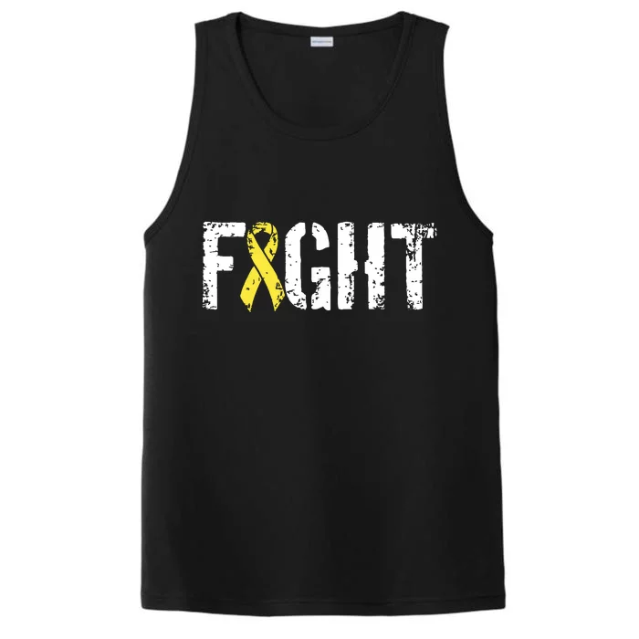 Fight Childhood Cancer Military Style Awareness Ribbon Performance Tank