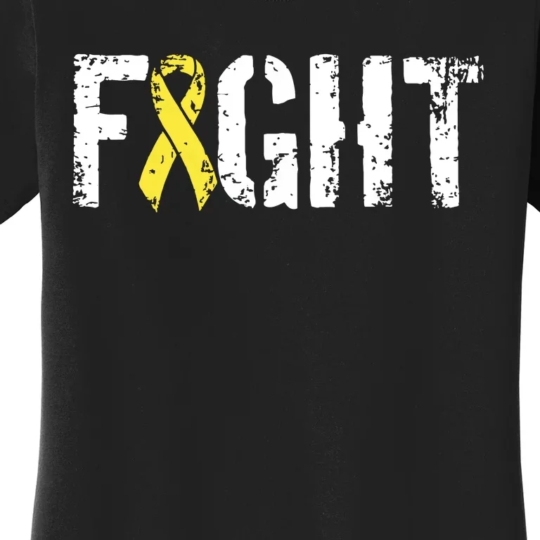 Fight Childhood Cancer Military Style Awareness Ribbon Women's T-Shirt