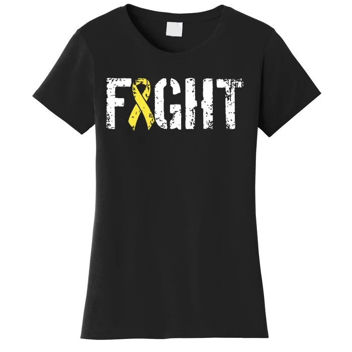 Fight Childhood Cancer Military Style Awareness Ribbon Women's T-Shirt