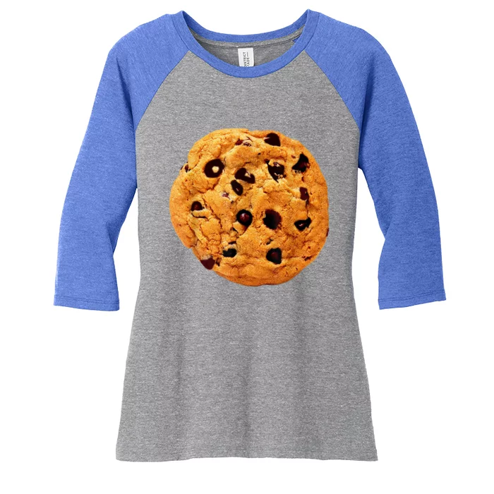 Funny Chocolate Chip Cookie Costume Gift Last Minute Lazy Party Gift Women's Tri-Blend 3/4-Sleeve Raglan Shirt